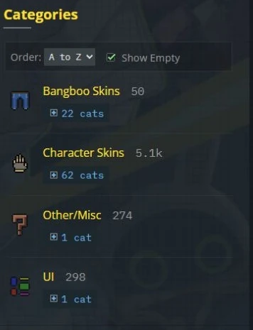 GameBanana Categories: Character Skins para mods de personajes