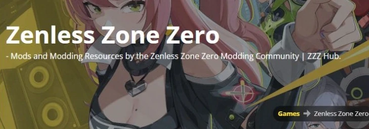 GameBanana: cabecera de la página de Zenless Zone Zero